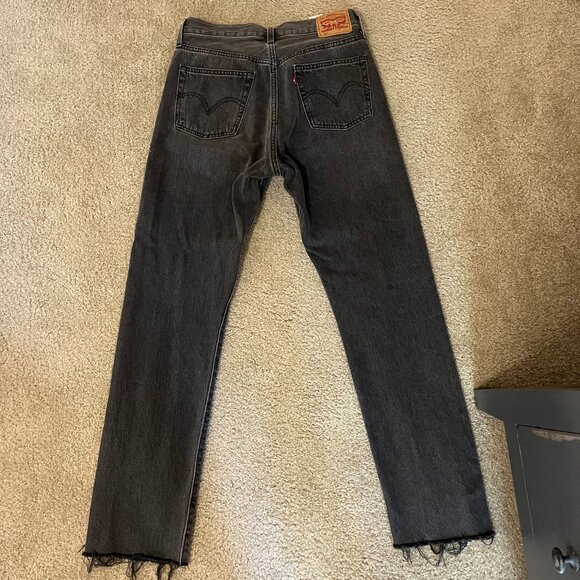 Levis 501 Women's Black Straight Leg Jean - Picture 3 of 5